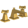 Newport Brass Malvina 1.2 GPM Widespread Bathroom Faucet with Pop-Up Drain Assembly with Cross Handles Satin Brass - PVD