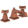 Newport Brass Malvina 1.2 GPM Widespread Bathroom Faucet with Pop-Up Drain Assembly with Cross Handles Antique Copper