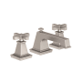 Newport Brass Malvina 1.2 GPM Widespread Bathroom Faucet with Pop-Up Drain Assembly with Cross Handles Satin Nickel (PVD)