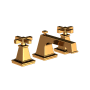 Newport Brass Malvina 1.2 GPM Widespread Bathroom Faucet with Pop-Up Drain Assembly with Cross Handles Polished Gold (PVD)