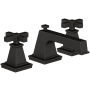 Newport Brass Malvina 1.2 GPM Widespread Bathroom Faucet with Pop-Up Drain Assembly with Cross Handles Flat Black