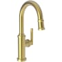 Newport Brass Heaney 1.8 GPM Single Hole Pull Down Bar / Prep Faucet Satin Gold - PVD