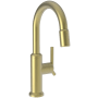 Newport Brass Jeter 1.8 GPM Single Hole Pull Down Bar / Prep Faucet Satin Brass - PVD