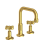 Newport Brass Clemens 1.2 GPM Widespread Bathroom Faucet with Pop-Up Drain Assembly Satin Brass (PVD)