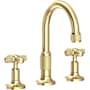 Newport Brass Clemens 1.2 GPM Widespread Bathroom Faucet with Pop-Up Drain Assembly Forever Brass (PVD)