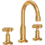 Newport Brass Clemens 1.2 GPM Widespread Bathroom Faucet with Pop-Up Drain Assembly Aged Brass