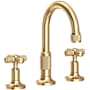 Newport Brass Clemens 1.2 GPM Widespread Bathroom Faucet with Pop-Up Drain Assembly Uncoated Polished Brass (Living Finish)
