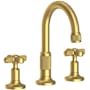 Newport Brass Clemens 1.2 GPM Widespread Bathroom Faucet with Pop-Up Drain Assembly Satin Brass (PVD)