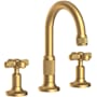Newport Brass Clemens 1.2 GPM Widespread Bathroom Faucet with Pop-Up Drain Assembly Satin Bronze (PVD)