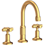 Newport Brass Clemens 1.2 GPM Widespread Bathroom Faucet with Pop-Up Drain Assembly Satin Gold (PVD)