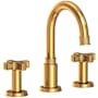 Newport Brass Griffey 1.2 GPM Widespread Bathroom Faucet with Pop-Up Drain Assembly Aged Brass