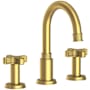 Newport Brass Griffey 1.2 GPM Widespread Bathroom Faucet with Pop-Up Drain Assembly Satin Brass (PVD)