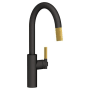 Newport Brass Muncy 1.8 GPM Single Hole Pull Down Kitchen Faucet Matte Black / Satin Brass (PVD)
