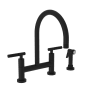Newport Brass Muncy 1.8 GPM Widespread Bridge Kitchen Faucet - Includes Side Spray Flat Black