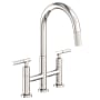 Newport Brass Muncy 1.8 GPM Widespread Bridge Pull Down Kitchen Faucet Polished Nickel (PVD)