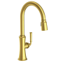 Newport Brass Stripling 1.8 GPM Single Hole Pull Down Kitchen Faucet Satin Brass (PVD)
