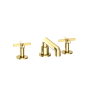 Newport Brass Tolmin 1.2 GPM Widespread Bathroom Faucet with Cross Handles and Angled Spout Forever Brass (PVD)