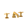 Newport Brass Tolmin 1.2 GPM Widespread Bathroom Faucet with Cross Handles and Angled Spout Aged Brass