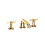 Newport Brass Tolmin 1.2 GPM Widespread Bathroom Faucet with Cross Handles and Angled Spout Uncoated Polished Brass (Living)