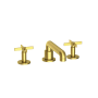Newport Brass Tolmin 1.2 GPM Widespread Bathroom Faucet with Cross Handles and Angled Spout Satin Brass (PVD)