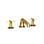 Newport Brass Tolmin 1.2 GPM Widespread Bathroom Faucet with Cross Handles and Angled Spout Polished Gold (PVD)
