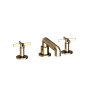 Newport Brass Tolmin 1.2 GPM Widespread Bathroom Faucet with Cross Handles and Angled Spout French Gold (PVD)