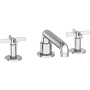 Newport Brass Tolmin 1.2 GPM Widespread Bathroom Faucet with Cross Handles and Angled Spout Polished Chrome
