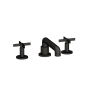 Newport Brass Tolmin 1.2 GPM Widespread Bathroom Faucet with Cross Handles and Angled Spout Flat Black