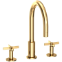 Newport Brass Tolmin 1.2 GPM Widespread Bathroom Faucet with Cross Handles Uncoated Polished Brass - Living
