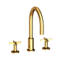 Newport Brass Tolmin 1.2 GPM Widespread Bathroom Faucet with Cross Handles Polished Gold (PVD)