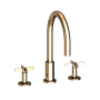 Newport Brass Tolmin 1.2 GPM Widespread Bathroom Faucet with Cross Handles French Gold (PVD)