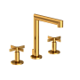 Newport Brass Tolmin 1.2 GPM Widespread Bathroom Faucet with Pop-Up Drain Assembly Aged Brass