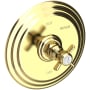 Newport Brass Fairfield Collection Single Handle Round Pressure Balanced Shower Trim Plate Only with Metal Cross Handle Polished Brass Uncoated (Living)
