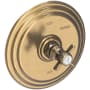 Newport Brass Fairfield Collection Single Handle Round Pressure Balanced Shower Trim Plate Only with Metal Cross Handle Antique Brass
