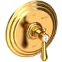 Newport Brass Chesterfield Collection Single Handle Round Pressure Balanced Shower Trim Plate Only with Metal Lever Handle Aged Brass