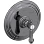 Newport Brass Chesterfield Collection Single Handle Round Pressure Balanced Shower Trim Plate Only with Metal Lever Handle Midnight Chrome