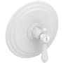 Newport Brass Chesterfield Collection Single Handle Round Pressure Balanced Shower Trim Plate Only with Metal Lever Handle Matte White