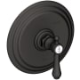 Newport Brass Chesterfield Collection Single Handle Round Pressure Balanced Shower Trim Plate Only with Metal Lever Handle Flat Black