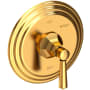 Newport Brass Metropole Collection Single Handle Round Pressure Balanced Shower Trim Plate Only with Metal Lever Handle Aged Brass