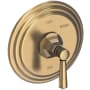 Newport Brass Metropole Collection Single Handle Round Pressure Balanced Shower Trim Plate Only with Metal Lever Handle Antique Brass