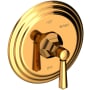 Newport Brass Metropole Collection Single Handle Round Pressure Balanced Shower Trim Plate Only with Metal Lever Handle Polished Gold (PVD)