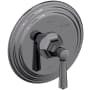 Newport Brass Metropole Collection Single Handle Round Pressure Balanced Shower Trim Plate Only with Metal Lever Handle Midnight Chrome