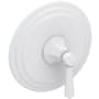 Newport Brass Metropole Collection Single Handle Round Pressure Balanced Shower Trim Plate Only with Metal Lever Handle Matte White