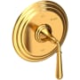 Newport Brass Bevelle Collection Single Handle Round Pressure Balanced Shower Trim Plate Only with Metal Lever Handle Aged Brass