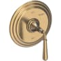 Newport Brass Bevelle Collection Single Handle Round Pressure Balanced Shower Trim Plate Only with Metal Lever Handle Antique Brass