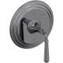 Newport Brass Bevelle Collection Single Handle Round Pressure Balanced Shower Trim Plate Only with Metal Lever Handle Midnight Chrome