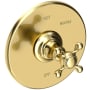 Newport Brass Victoria Collection Single Handle Round Pressure Balanced Shower Trim Plate Only with Metal Cross Handle Forever Brass (PVD)