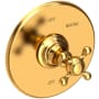 Newport Brass Victoria Collection Single Handle Round Pressure Balanced Shower Trim Plate Only with Metal Cross Handle Aged Brass