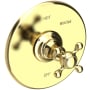 Newport Brass Victoria Collection Single Handle Round Pressure Balanced Shower Trim Plate Only with Metal Cross Handle Polished Brass Uncoated (Living)