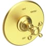Newport Brass Victoria Collection Single Handle Round Pressure Balanced Shower Trim Plate Only with Metal Cross Handle Satin Brass (PVD)